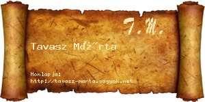 Tavasz Márta névjegykártya